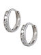 Earrings Hoops made of Platinum with Stones