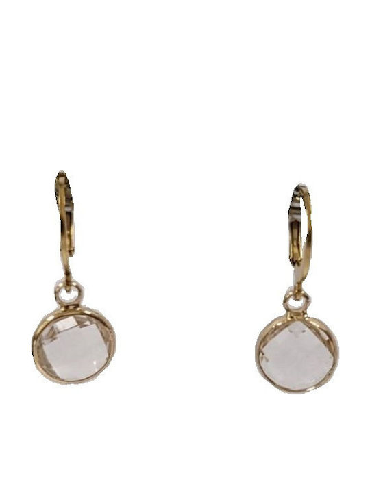 Kostibas Fashion Earrings made of Steel Gold Plated with Stones