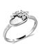 Eforo Ring with Zircon made of White gold 14K