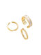 Set Women's Rings Gold Plated