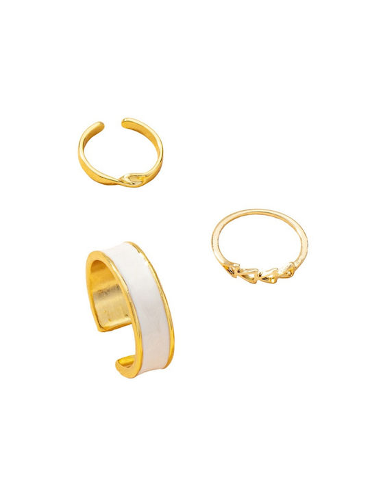 Set Women's Rings Gold Plated