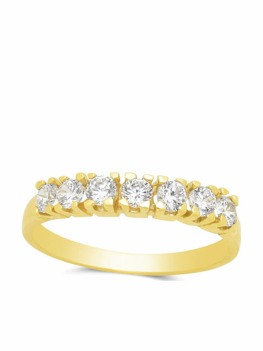 Goldjewels Femeie Inel Semi-eternitate cu Zirconiu din Aur 9K