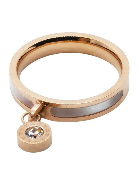 Piercing.gr Γυναικείο Δαχτυλίδι από Ατσάλι Επιχρυσωμένο