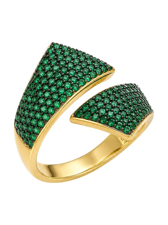 Sogni Sogni Ring with Zircon made of Silver Gold Plated