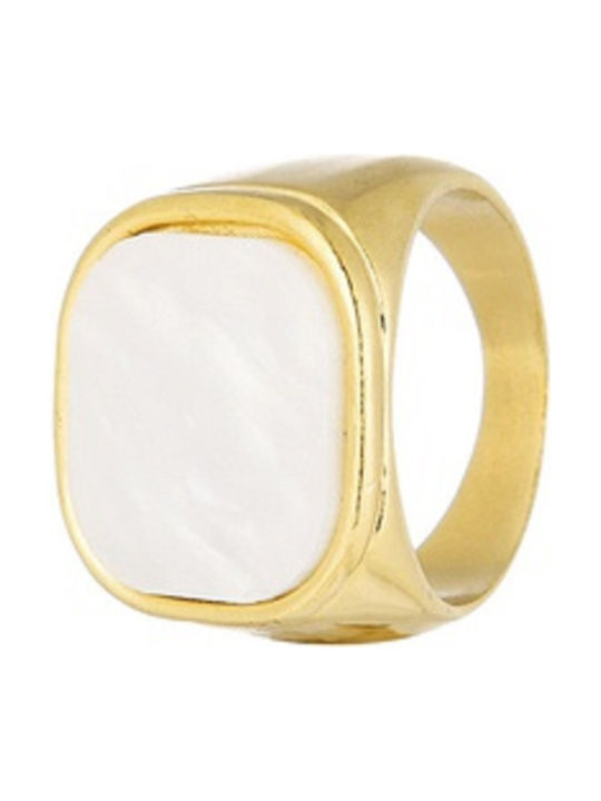 Damen Chevalier Ring Vergoldeter