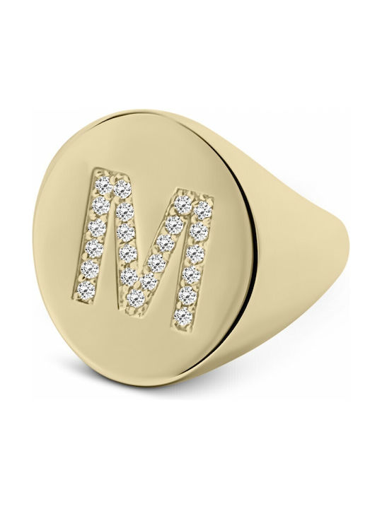 Women's Gold Ring with Zircon 9K