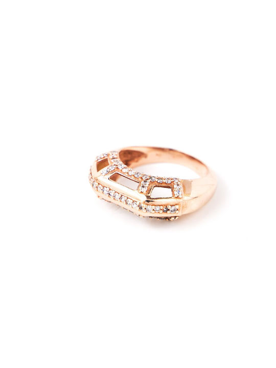 Women's Gold Plated Silver Ring with Zircon