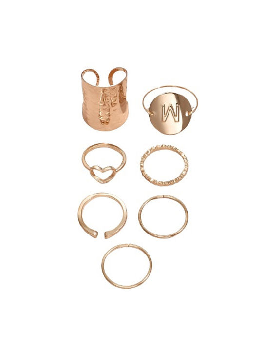 Set Women's Rings Gold Plated