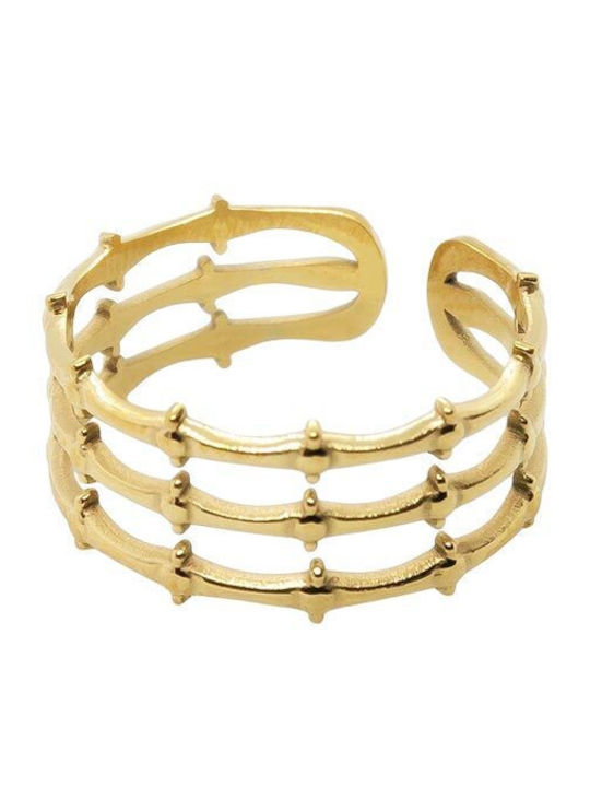 Piercing.gr Ring made of Steel Gold Plated