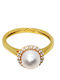Kosmima1 Damen Ring mit Perlen aus Gold 14K