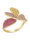 Sogni Sogni Ring with Zircon made of Silver Gold Plated