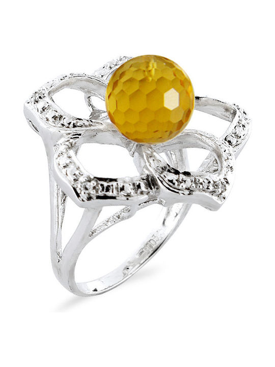 Margaritari Damen Ring mit Diamant aus Silber