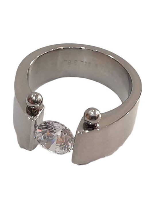 BD Jewelery Bd Jewelery Ring with Zircon made of Steel Gold Plated