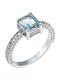 Women's White Gold Ring with Diamond 18K