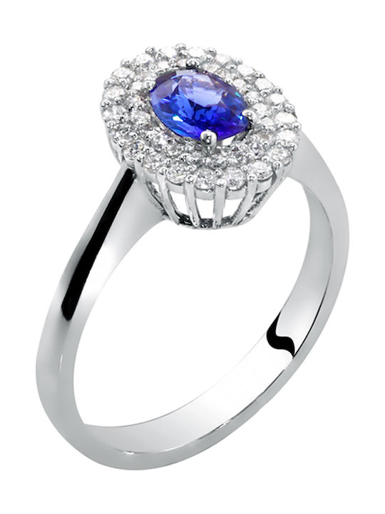 Women's White Gold Ring with Diamond 18K