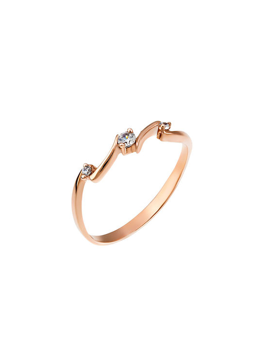 Women's Gold Plated Gold Ring with Diamond 14K