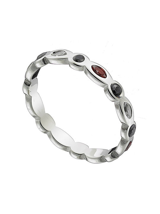 Women's Steel Ring with Stone