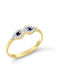 Eforo Damen Ring mit Zirkonia aus Gold 14K