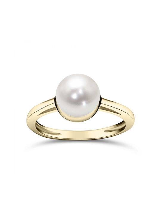 Chrilia Damen Ring mit Perlen aus Gold 14K