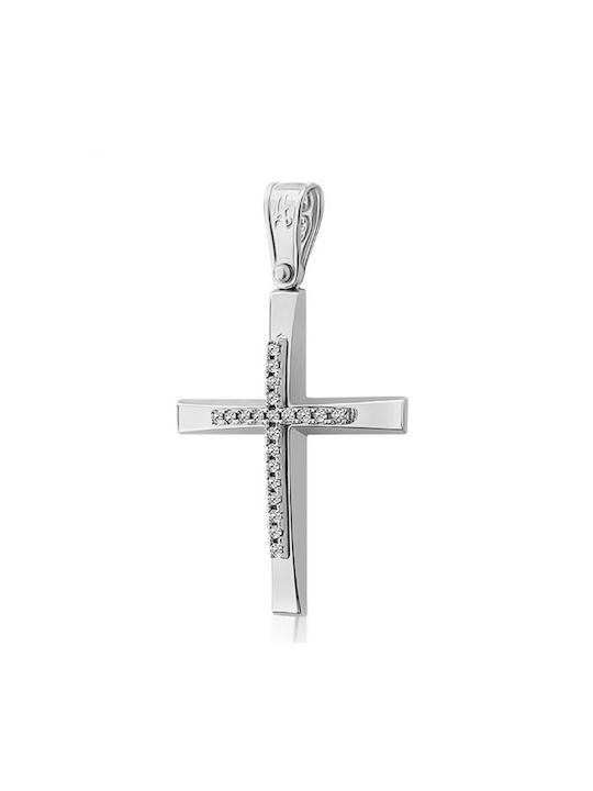 Weißgold Kreuz 14K