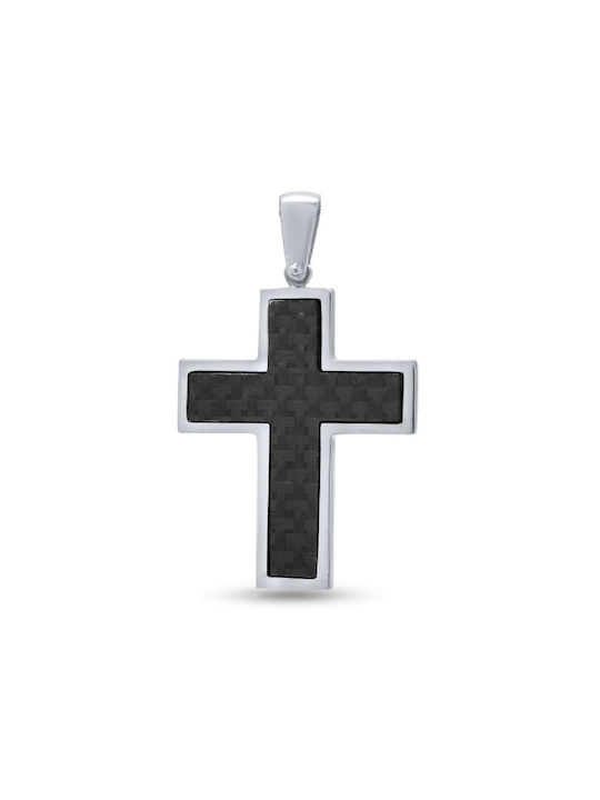 Men's White Gold Cross 14K