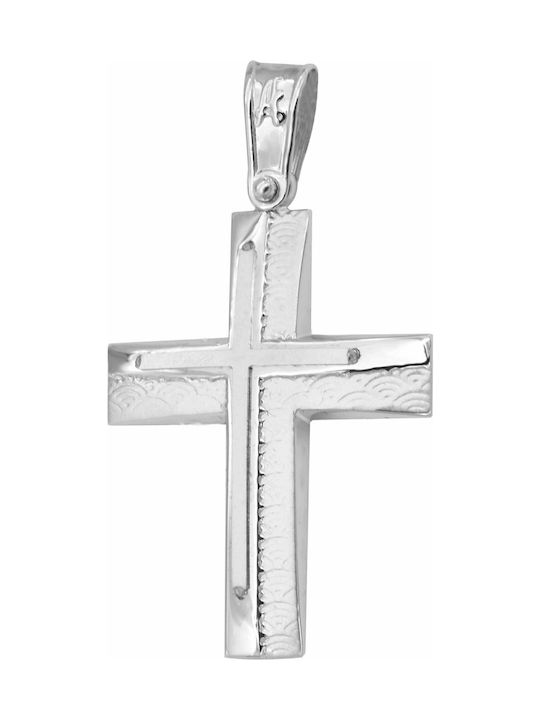 Weißgold Kreuz 14K