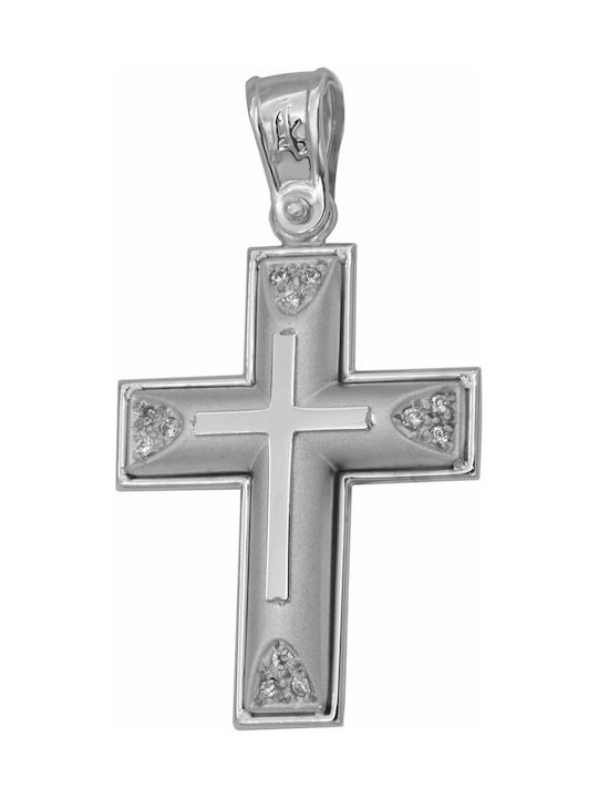 Weißgold Kreuz 14K