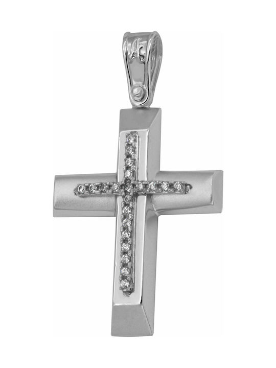 Weißgold Kreuz 14K