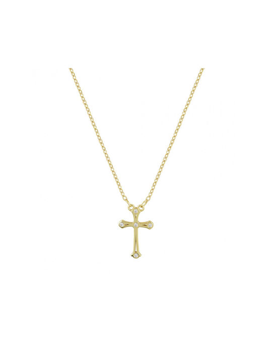 Women's Cross from Gold Plated Silver with Chain