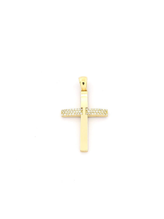 Kirkikosmima Damen Gold Kreuz 14K mit Kette