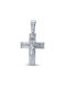 Men's White Gold Cross 14K