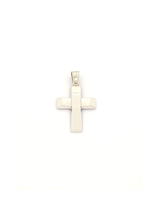 Kirkikosmima Men's White Gold Cross 14K with Chain