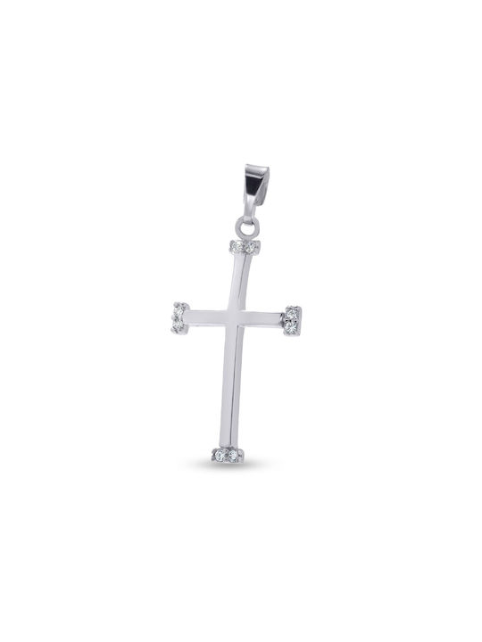 Damen Weißgold Kreuz 14K