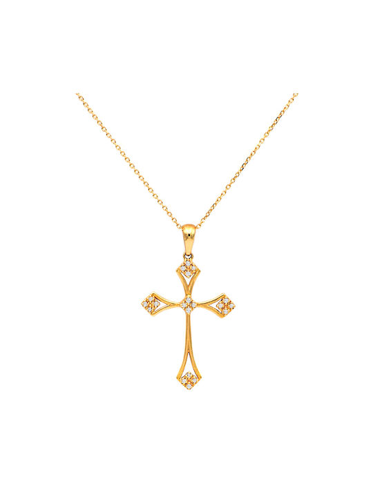 Gold Kreuz 18K mit Kette