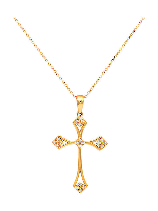 Margaritari Златен Кръст 18K с Верижка