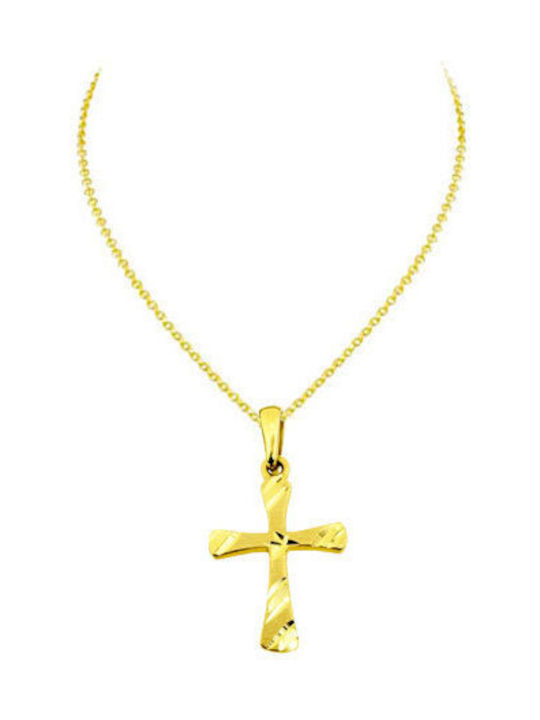 Gold Kreuz 14K mit Kette