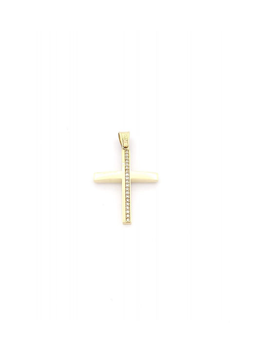 Kirkikosmima Damen Gold Kreuz 14K mit Kette