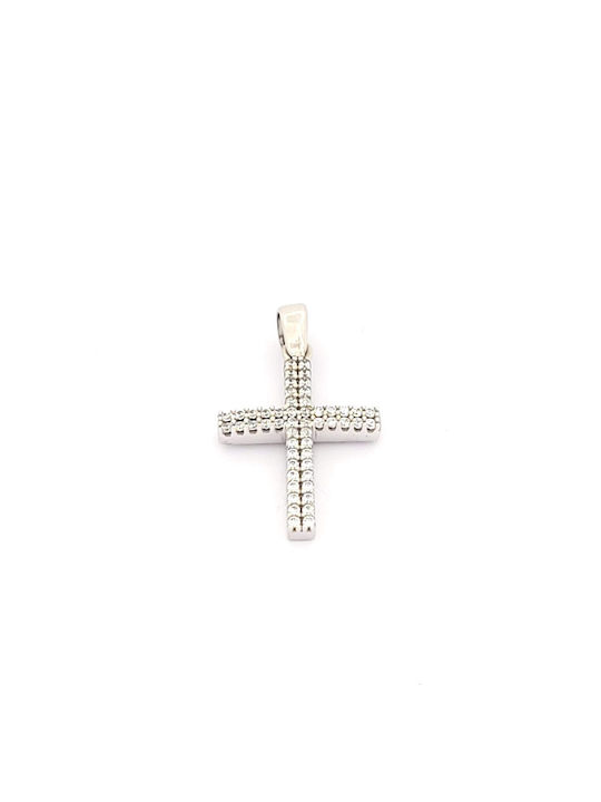 Kirkikosmima Damen Weißgold Kreuz 14K mit Kette