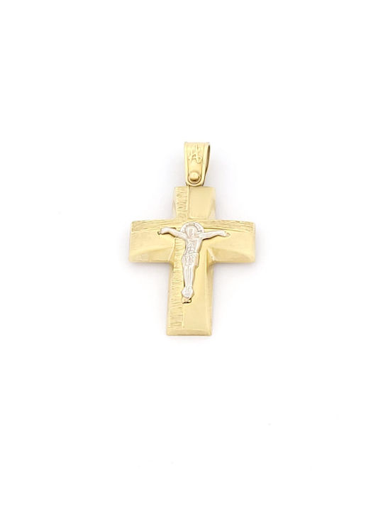 Kirkikosmima Herren Gold Kreuz 14K mit dem Gekreuzigten