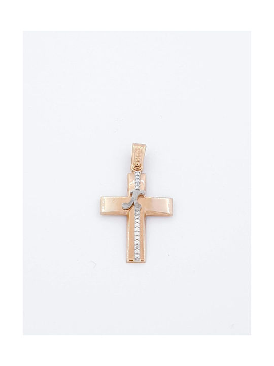 Kirkikosmima Damen Roségold Kreuz 14K