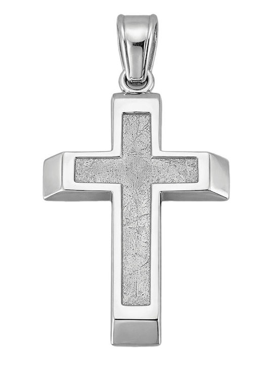 FenixJewelry Γυναικείος Λευκόχρυσος Σταυρός 14Κ χωρίς Αλυσίδα