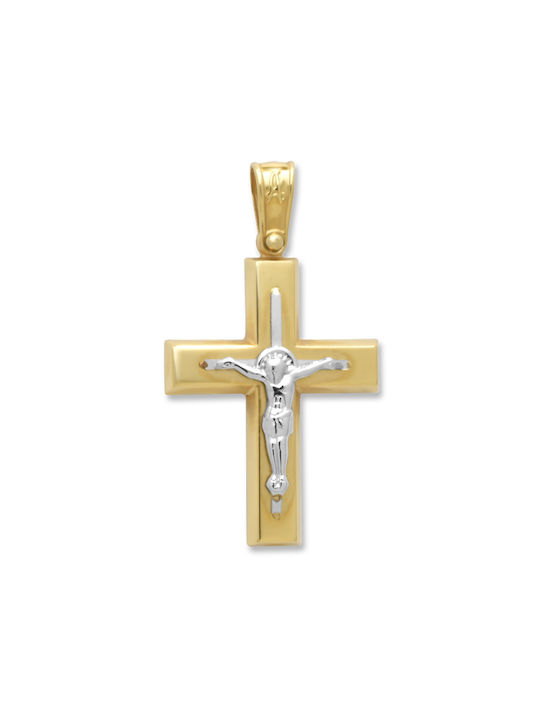 Herren Gold Kreuz 14K mit dem Gekreuzigten