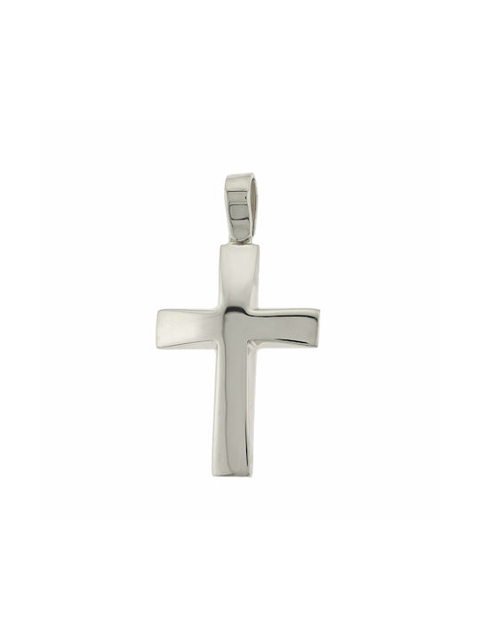 Men's White Gold Cross 14K