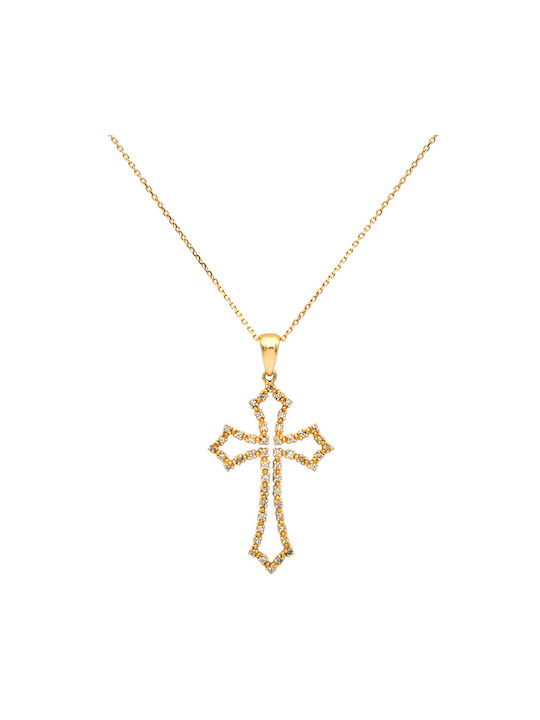 Gold Kreuz 18K mit Kette