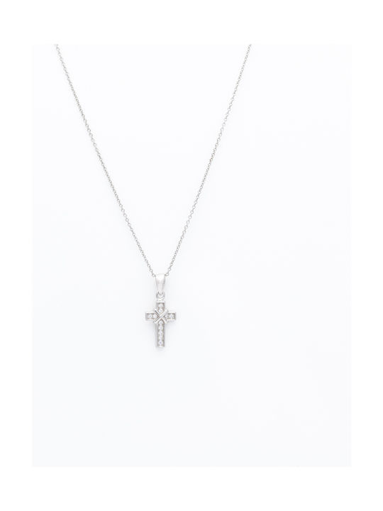 Kreuz aus Rosé Silber mit Kette