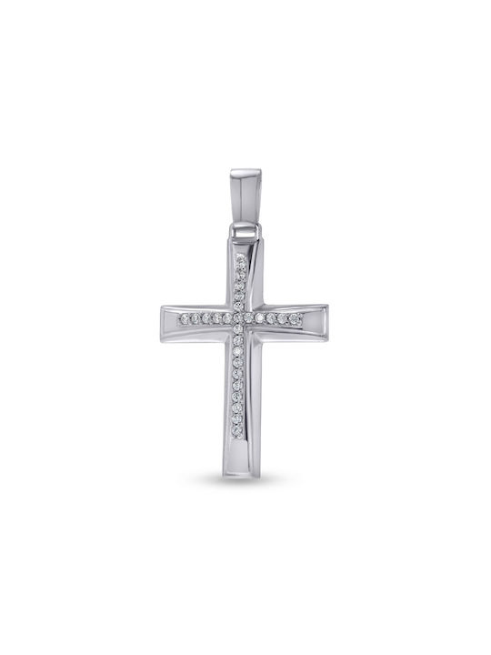 Damen Weißgold Kreuz 14K