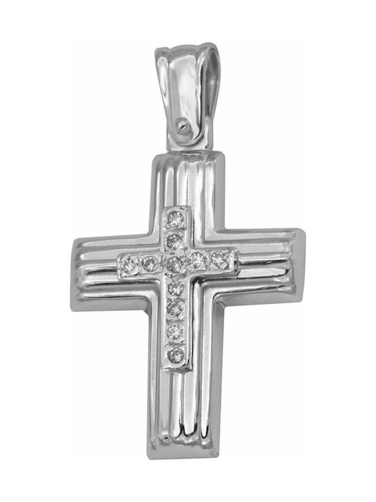 Weißgold Kreuz 14K