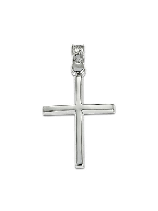 Damen Weißgold Kreuz 14K