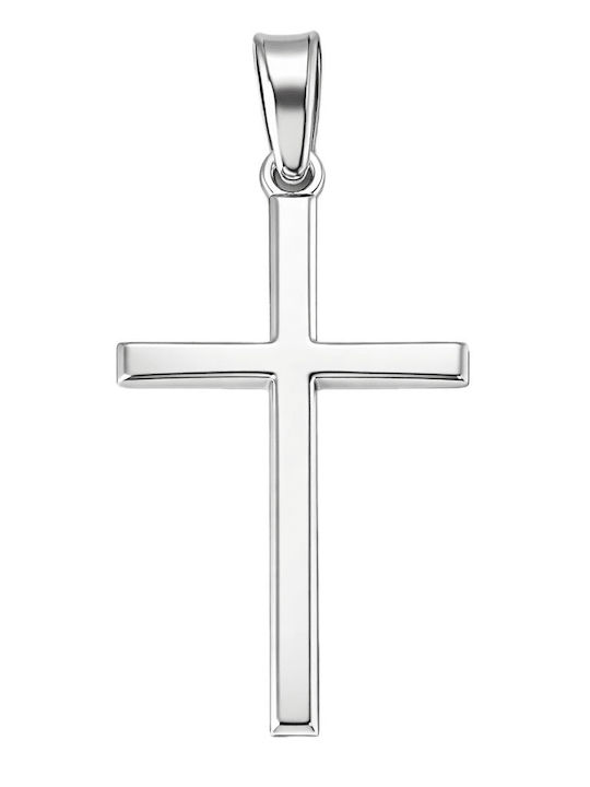 FenixJewelry Γυναικείος Λευκόχρυσος Σταυρός 14Κ χωρίς Αλυσίδα