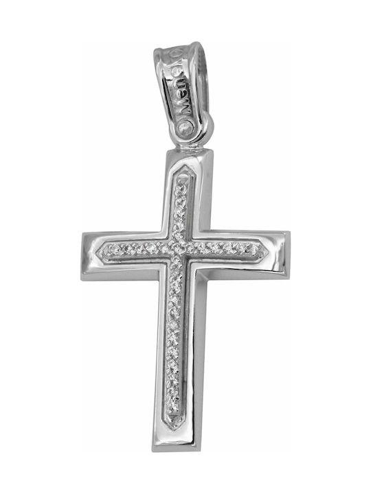 Weißgold Kreuz 14K